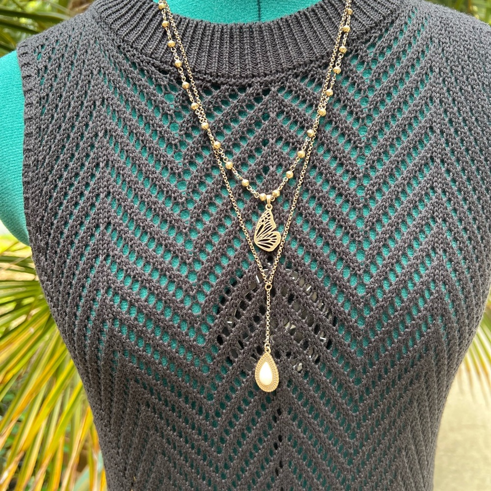 Lucky Brand Butterfly Layered Necklace